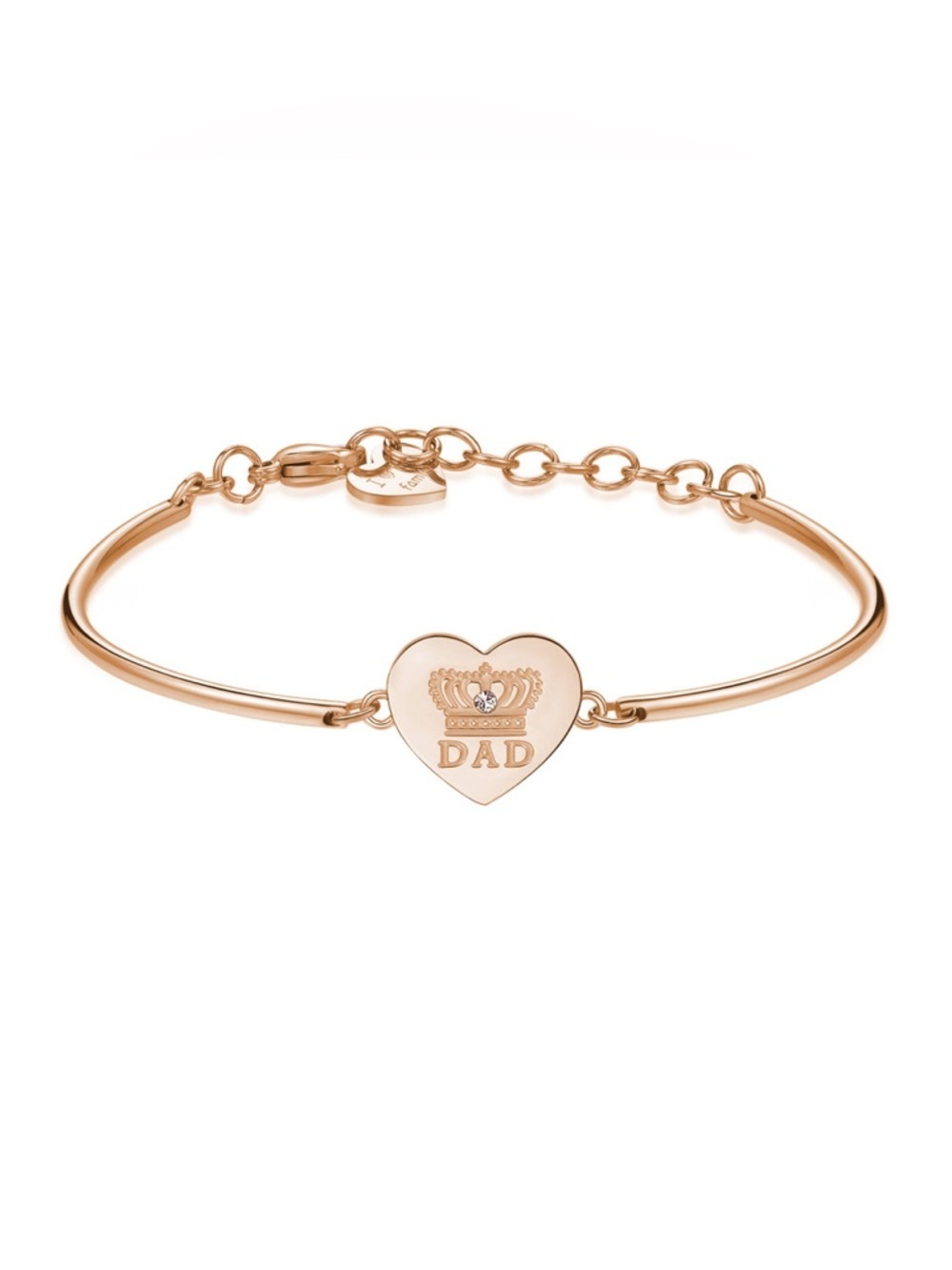 Brosway Chakra Rose Gold Heart Charm Bracelet Approximately 70 mm in diameter.